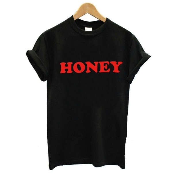 Dámske tričko s nápisom HONEY čierna XXS