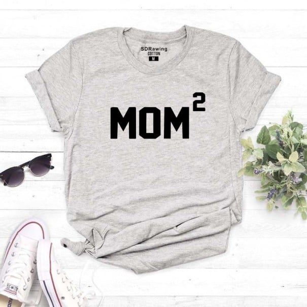 Dámské tričko s potiskem Mom šedá XXL