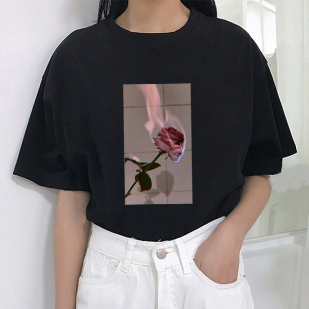 Dámské tričko s potiskem růže B402 L 1