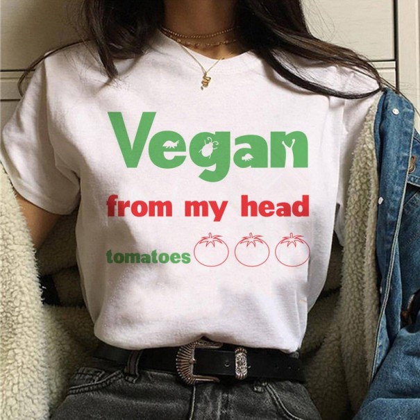 Dámské tričko s veganským motivem M 10 Dámské tričko s veganským motivem M 10