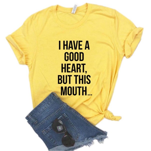 Dámské tričko s vtipným potiskem B324 žlutá M
