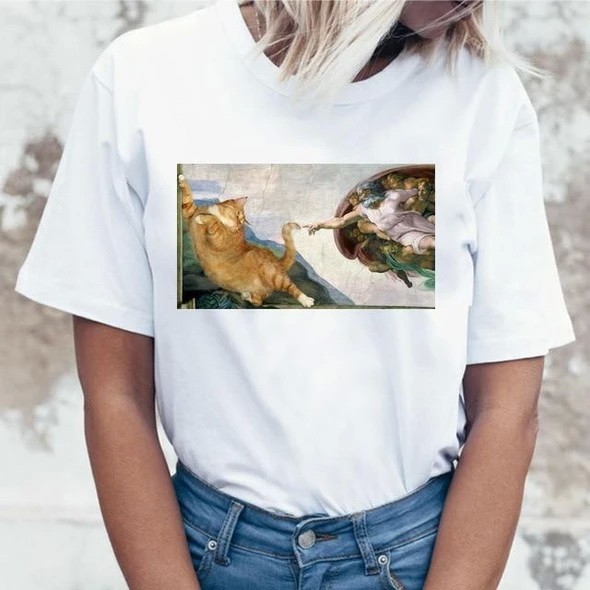 Dámské tričko s vtipným potiskem kočky S 7