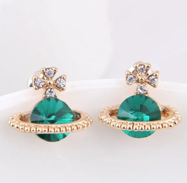 Dámské visací náušnice G1110 zelená