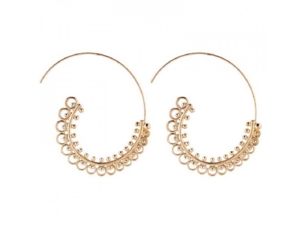 Dámské visací náušnice G305 zlatá 3