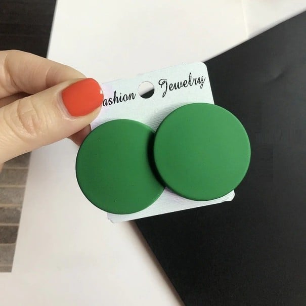 Dámské visací náušnice G389 tmavě zelená 2