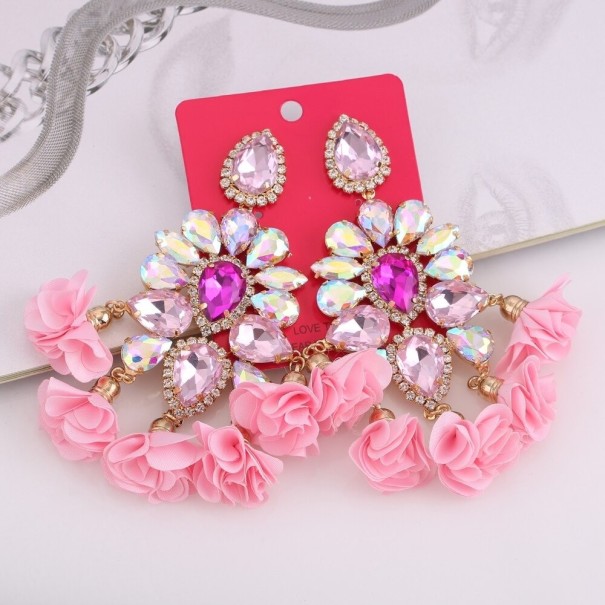 Dámské visací náušnice s krystalem G1239 23