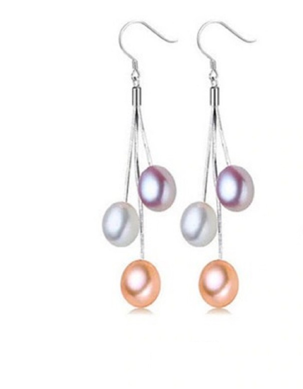 Dámské visací náušnice s perlami vícebarevná