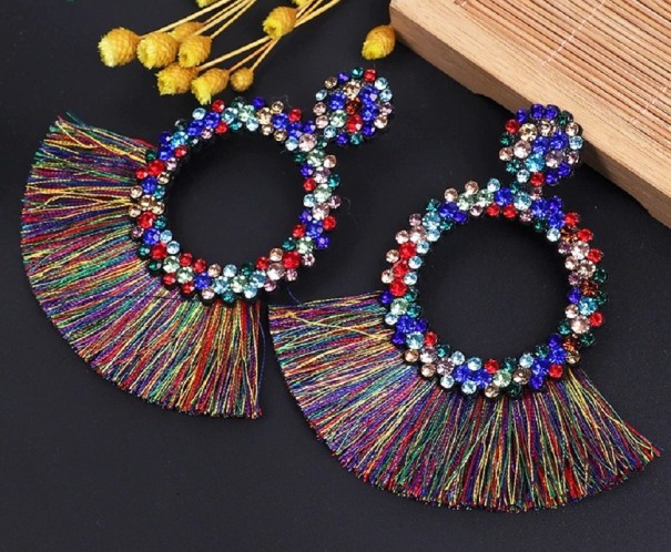 Dámské visací náušnice se střapcem G580 2