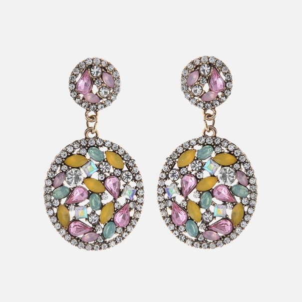 Dámské visací náušnice se zirkony G478 22