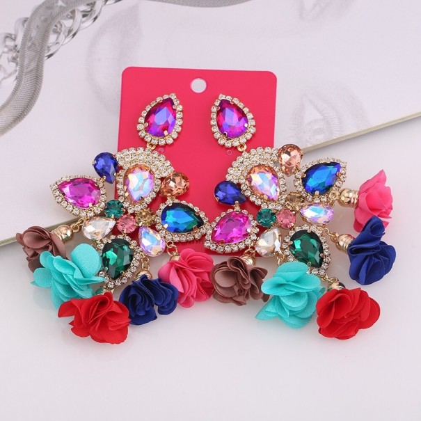 Dámske visiace náušnice s kryštálom G1239 27