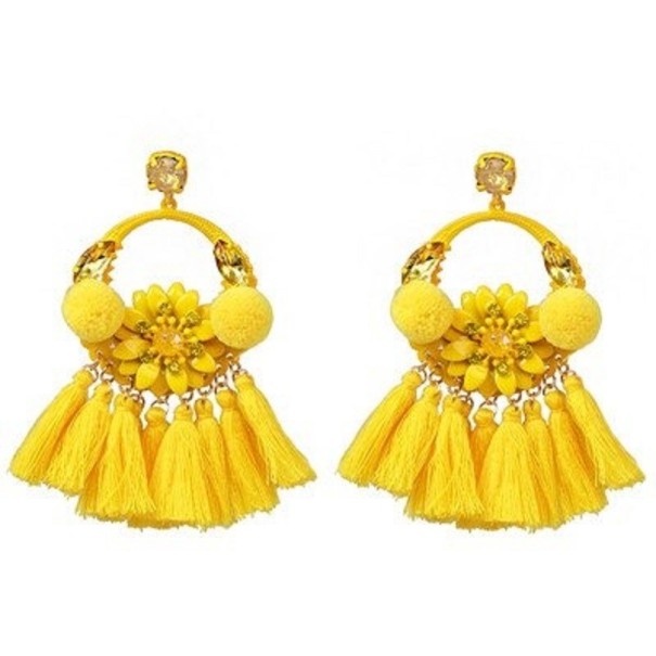 Dámske visiace náušnice so strapcom G1411 38