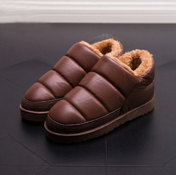 Dámske zimné nízke topánky s kožúškom J2849 hnedá 40