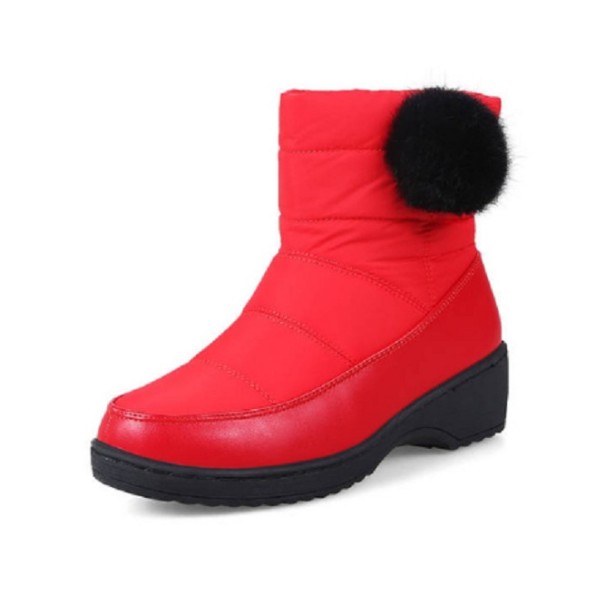Dámske zimné topánky s brmbolcom J1811 červená 36