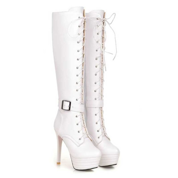 Dámské zimní kozačky s kožíškem bílá 38