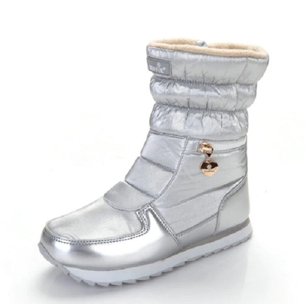 Dámské zimní stylové zimní boty J3123 stříbrná 41