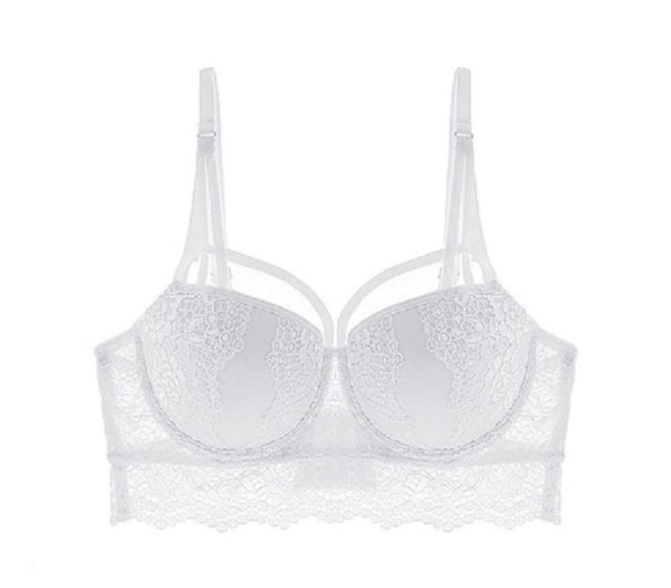 Damski biustonosz push-up z koronką Cristal biały 75A