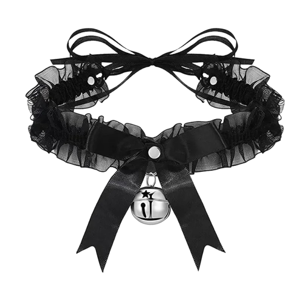 Damski choker z dzwonkiem czarny