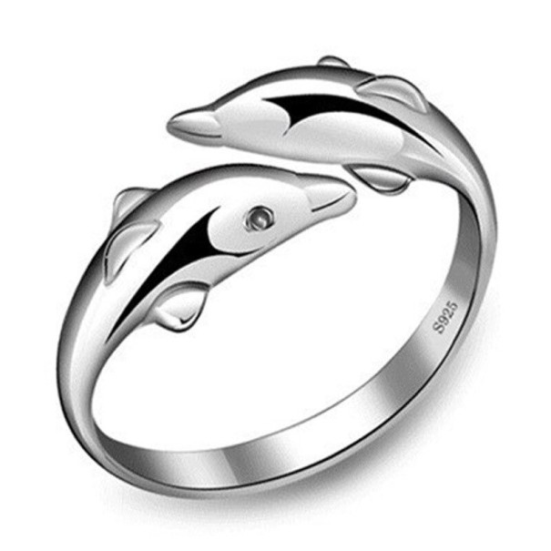 Damski pierścionek z delfinami 1