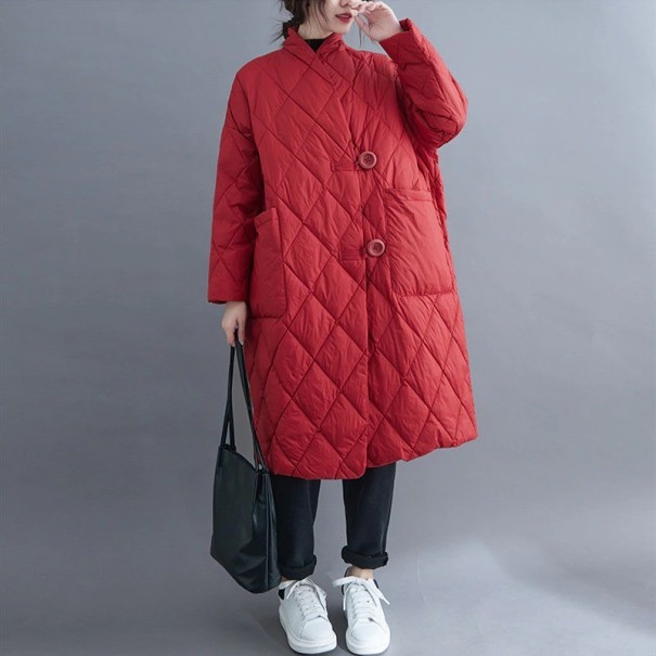 Damski pikowany płaszcz P2330 czerwony