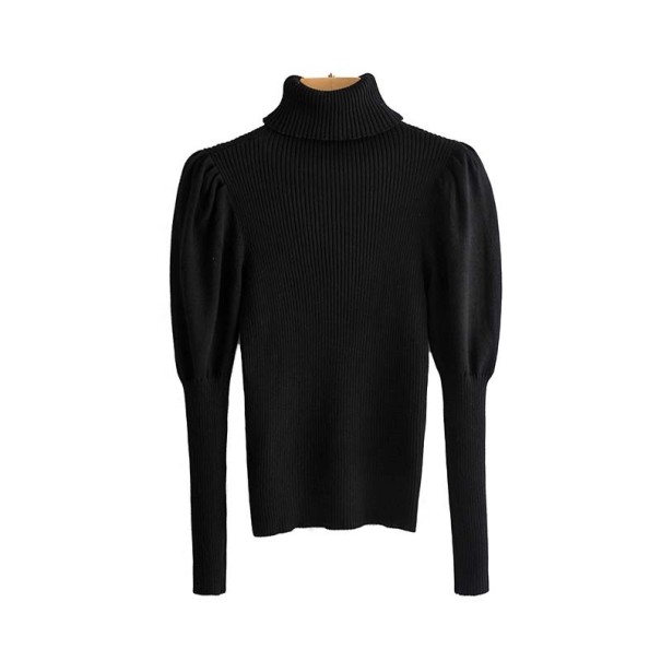 Damski sweter z golfem A51 czarny