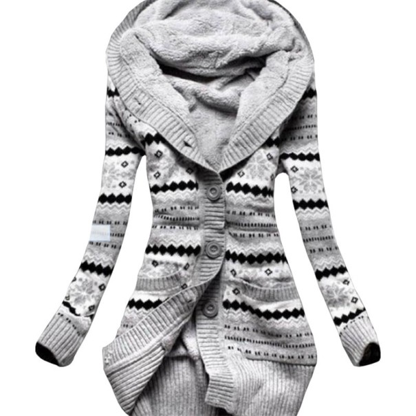 Damski sweter z motywem zimowym L