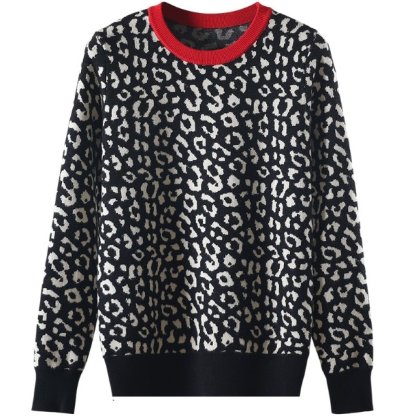 Damski sweter z wzorem A63 czarny S