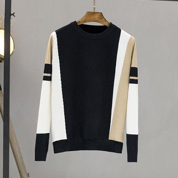 Damski sweter z wzorem B48 czarny XS