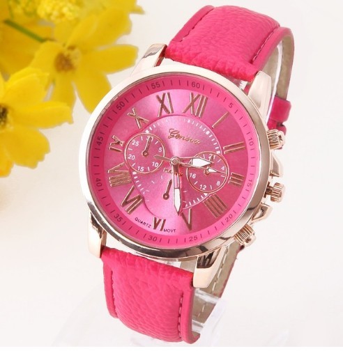 Damski zegarek w unikalnym stylu - różowy 1