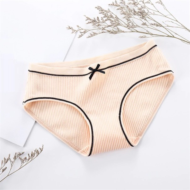 Damskie bawełniane majtki z kokardką morela S