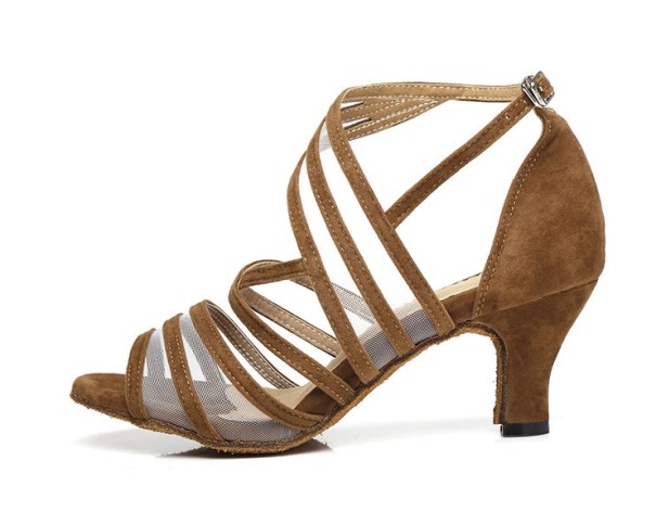 Damskie buty do tańca - Szpilki jasny brąz 41 7,5 cm
