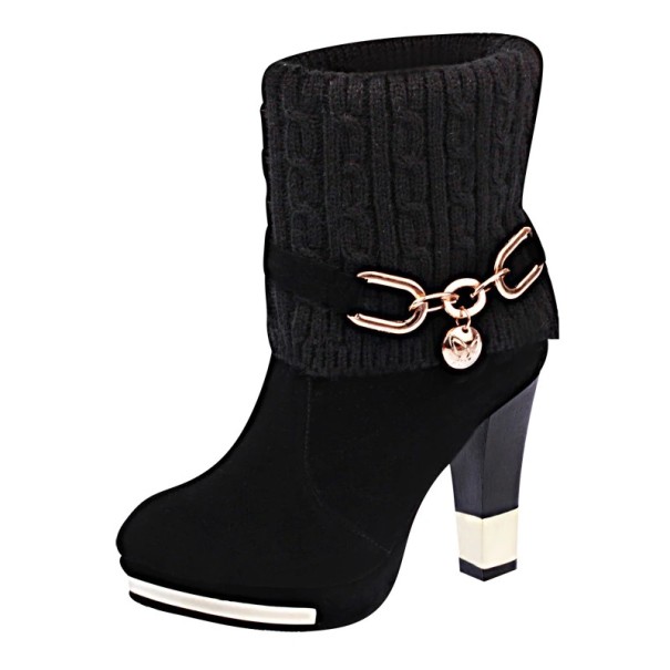 Damskie buty na niskim obcasie czarny 38