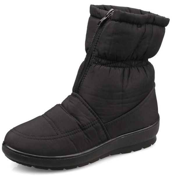 Damskie buty zimowe z zapięciem z przodu J838 czarny 42