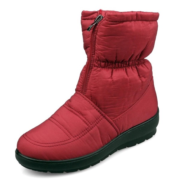 Damskie buty zimowe z zapięciem z przodu J838 czerwony 42