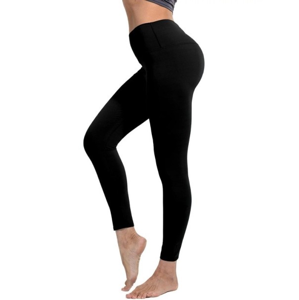 Damskie elastyczne spodnie sportowe z wysokim stanem i efektem push-up, do fitnessu i biegania, wygodne, elastyczne legginsy sportowe czarny L