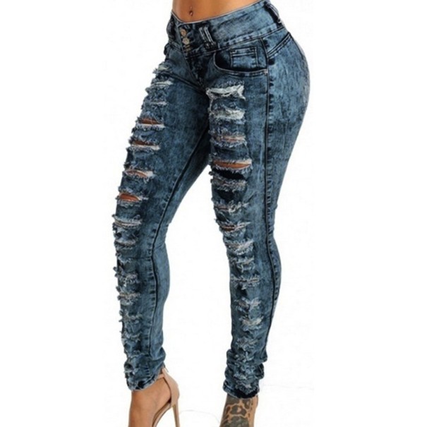 Damskie jeansy z dziurami XXL