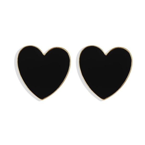 Damskie kolczyki w kształcie serca G704 czarny