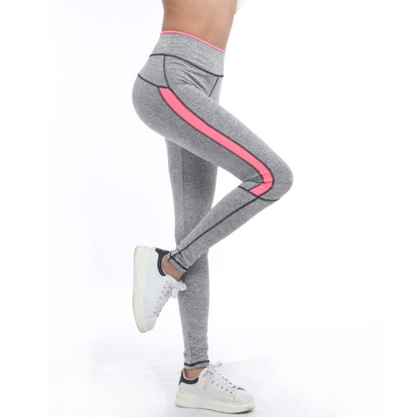 Damskie legginsy sportowe - jasnoszary XL