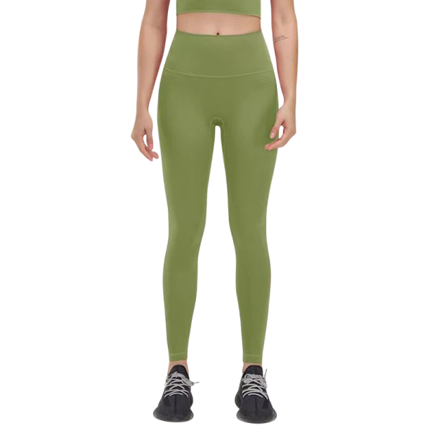 Damskie nylonowe legginsy do jogi na siłownię Wygodne legginsy fitness z wysokim stanem Elastyczne oddychające spodnie sportowe zielony XL
