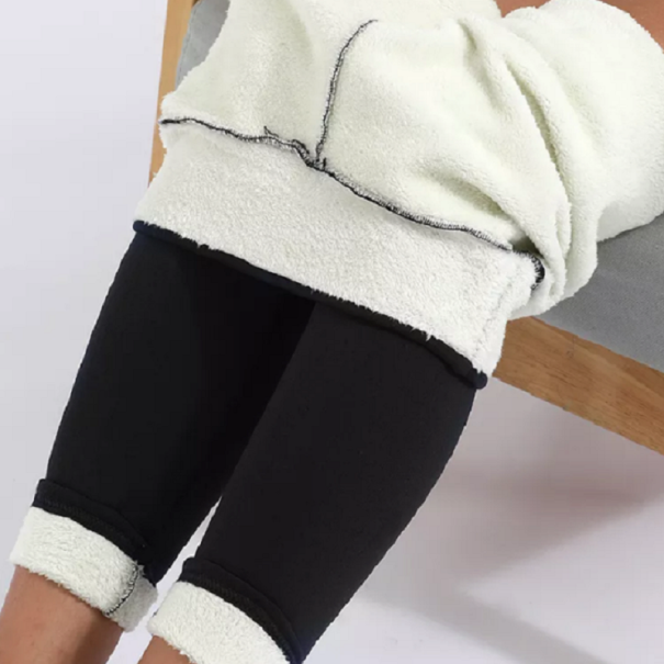 Damskie ocieplane legginsy czarny 2XL