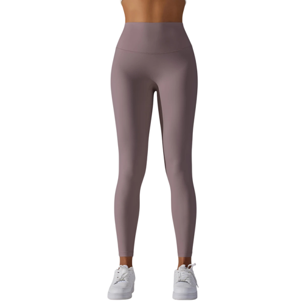 Damskie oddychające legginsy z wysokim stanem, spodnie sportowe do fitnessu, jogi, biegania, jazdy na rowerze, elastyczne stary różowy M