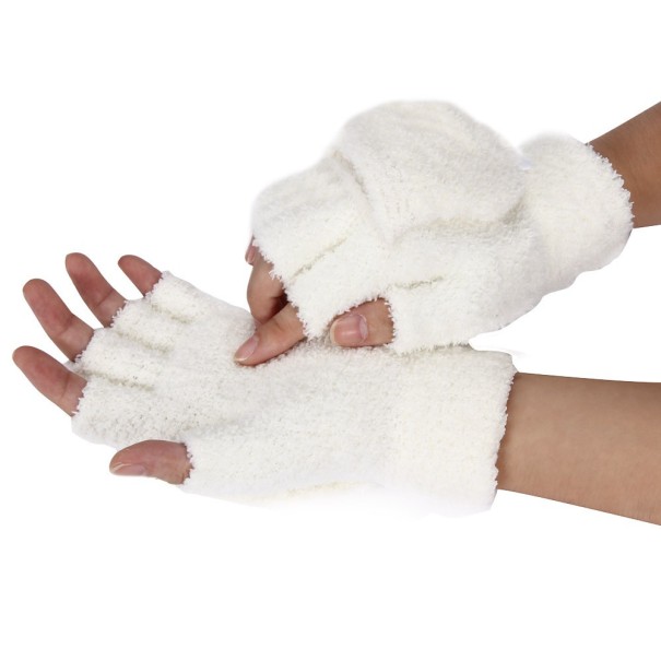 Damskie rękawiczki bez palców Caitlin biały