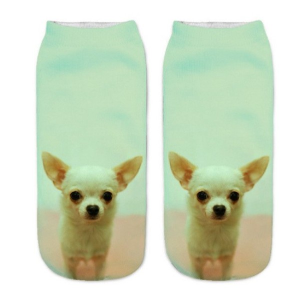 Damskie skarpetki z nadrukiem 3D - Chihuahua 5