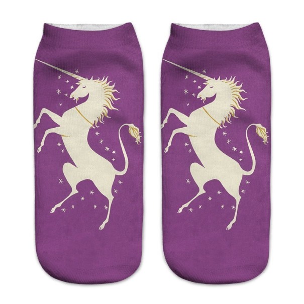Damskie skarpetki z nadrukiem 3D - Unicorn 2