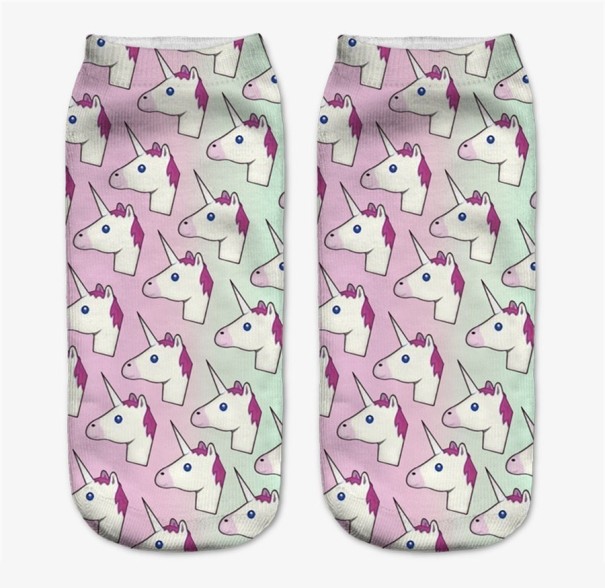 Damskie skarpetki z nadrukiem 3D - Unicorn 8