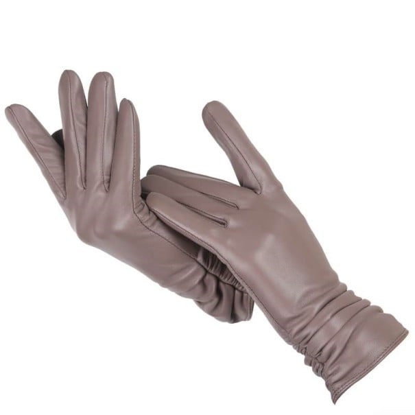 Damskie skórzane rękawiczki khaki XL