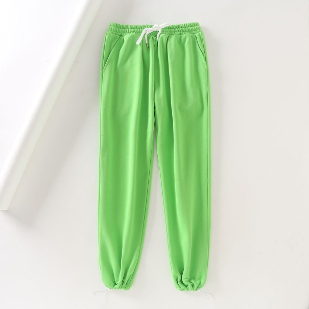 Damskie spodnie dresowe jogger zielony XS