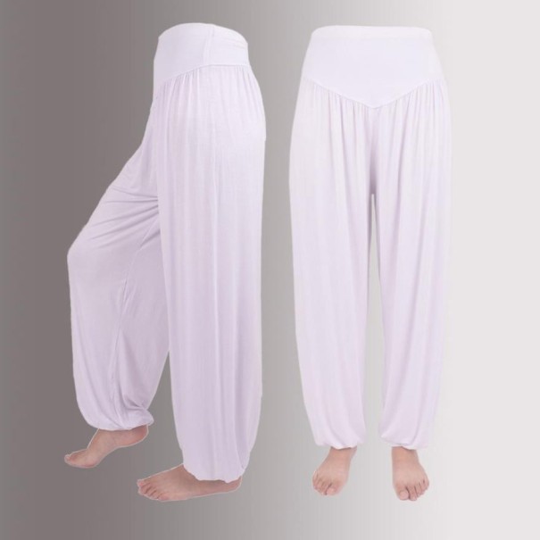 Damskie spodnie haremowe D7 biały M