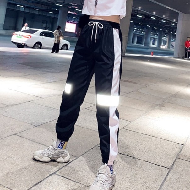 Damskie spodnie jogger odblaskowe L 1