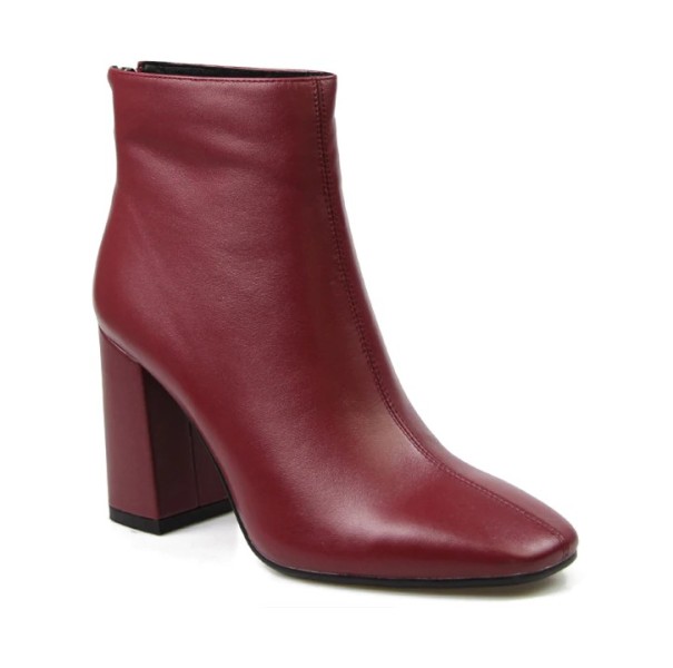 Damskie zimowe buty na obcasie wino 39