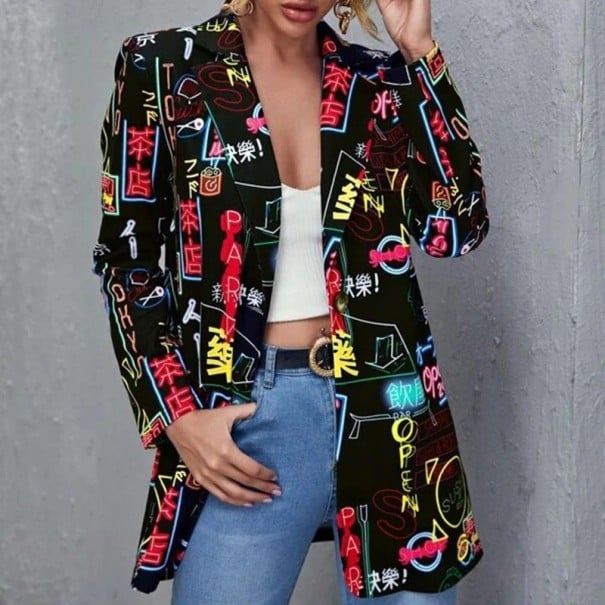 Dámsky blejzer P1340 čierna S